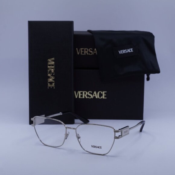Versace VE1301 1000 Cat Eye Eyeglasses 55mm – Silver - Picture 6 of 11